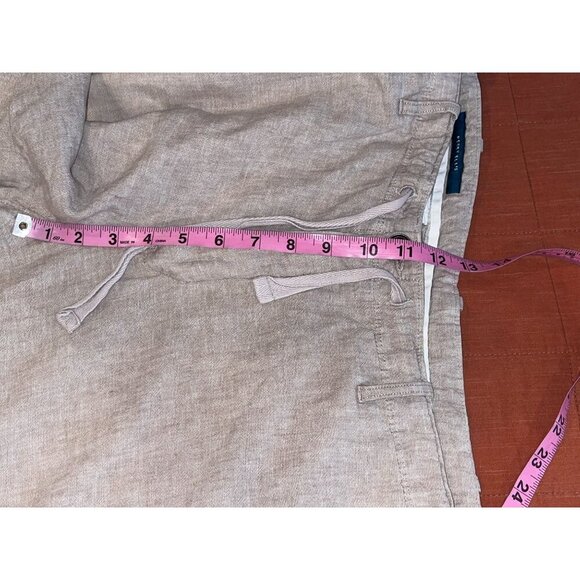 Perry Ellis Tan Linen-Blend Casual Drawstring&Button Fly Men's Pants Size 36x32 - Picture 8 of 12